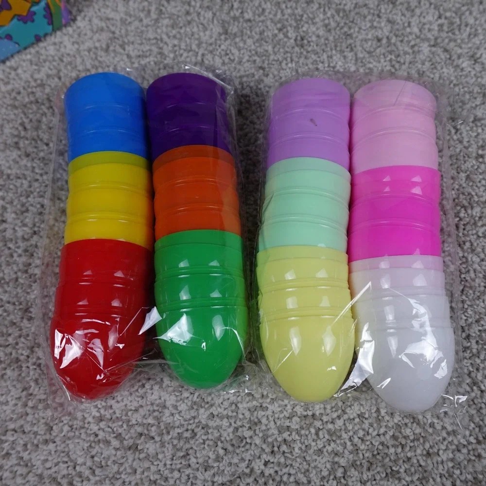 24 Pack Easter Egg Fillers with Metal Brain Teaser Puzzles Multi Color Eggs